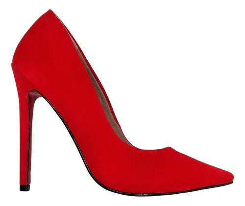 Scarpin camurça vermelho 2025