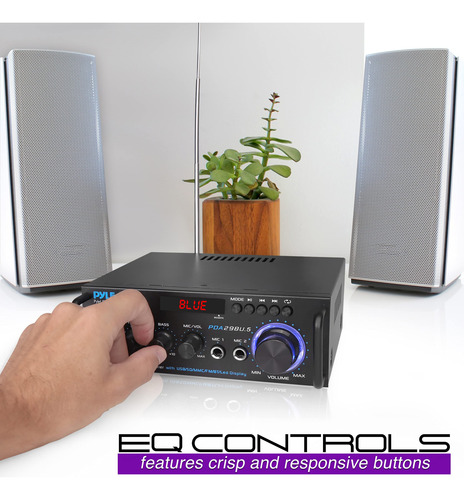 Amplificador De Potencia Estéreo Pyle Pda29bu.5 200w Con Blu