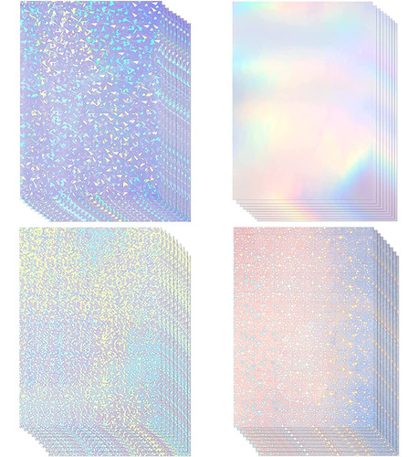 Papel A4 Adhesivo Holografico Transparente Pack 36 Hojas - E