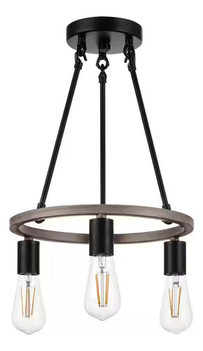 Lampara De Techo Moderna Vintage Candelabro Con 8 Luces Estructura Negro