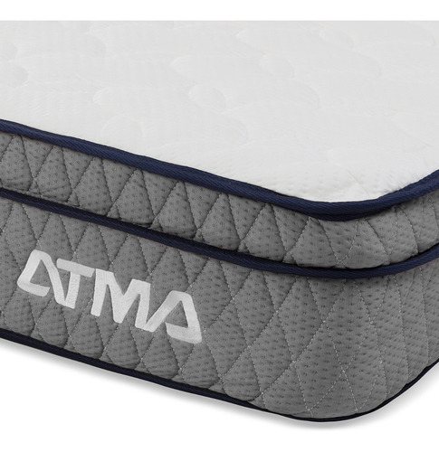 Colchón 2 plazas de espuma Atma Euro Top blanco - 140cm x 190cm x 30cm con Euro pillow