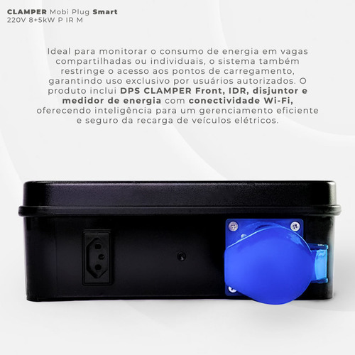 Clamper Mobi Plug Smart 220v 8+5kw P Ir M - Tomada Residenci