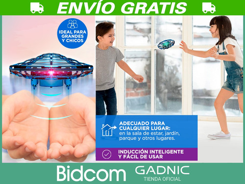 Drone Mini Ufo Gadnic Interactivo Inducción Control Luz Led