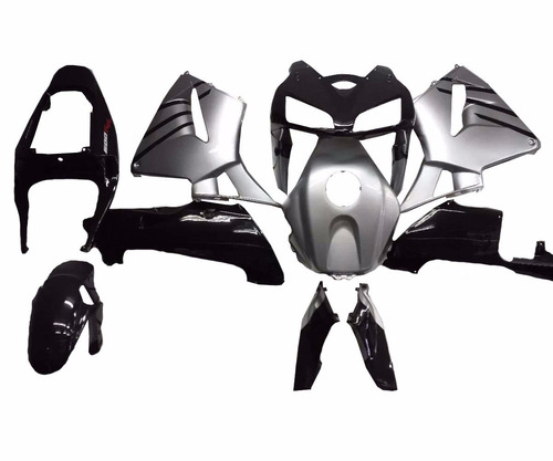 Kit Cbr 600 2005 2006 Prata Com Preto Completo Bombachini