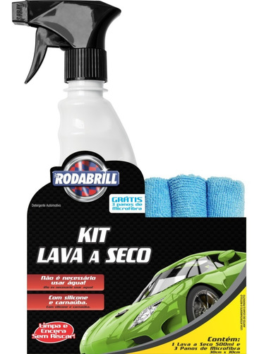 Kit Lava Seco Rodabrill C/ 3 Panos Microfibra Grátis