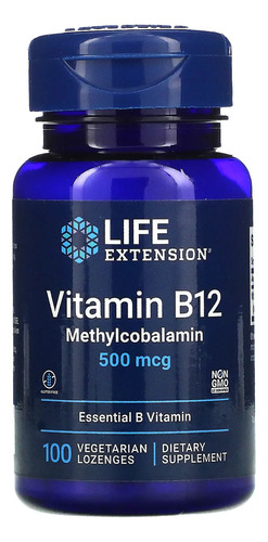 Vit B12 Metilcobalamina 500mcg 100 Sublingual Life Extension