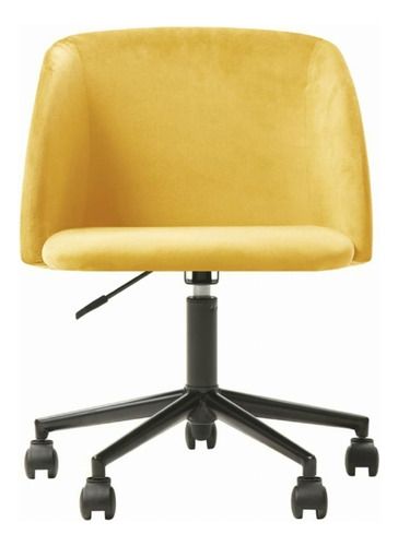 Alterego Silla De Oficina Terciopelo Bliss Color Mostaza