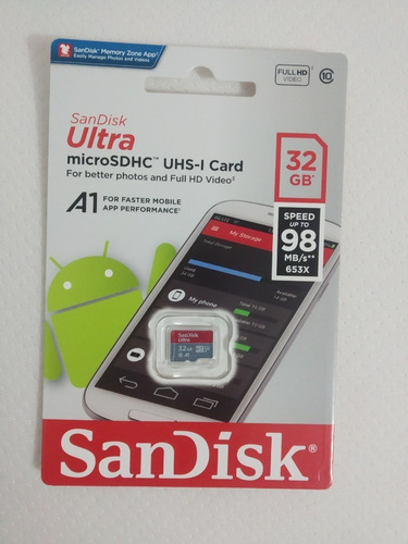 Micro Sd Sandisk 32gb Clase 10 98mbs Original Garantia 1 Año