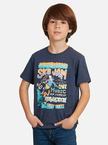 Polera Sk8 Jam Tees Kids Niño Azul Maui And Sons