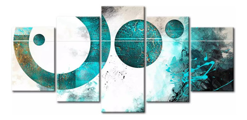 Cuadro En Tela Canvas Abstracto Círculos Calipso 5 Piezas