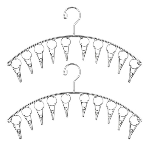 Paquete De 2 Perchas Con 10 Clips Para Secado De Ropa
