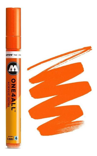 Marcador Pintura Acrílica Molotow One4all, 4 Mm, Naranja 1