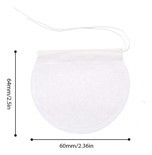 100 Bolsita Filtrante Papel Filtro Circular Blanco 6.4x6cm