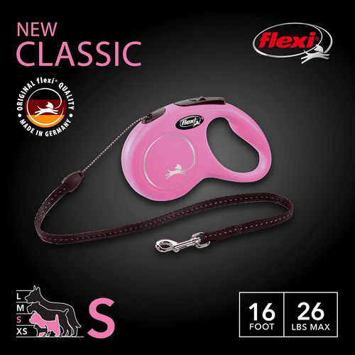Coleira Retrátil Flexi New Classic Para Cães (cordão), Ergon