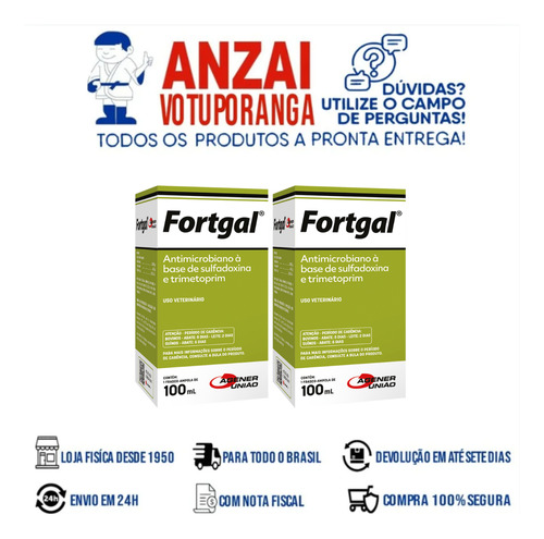 Kit 2 Unidades - Fortgal Sol Inj 100 Ml