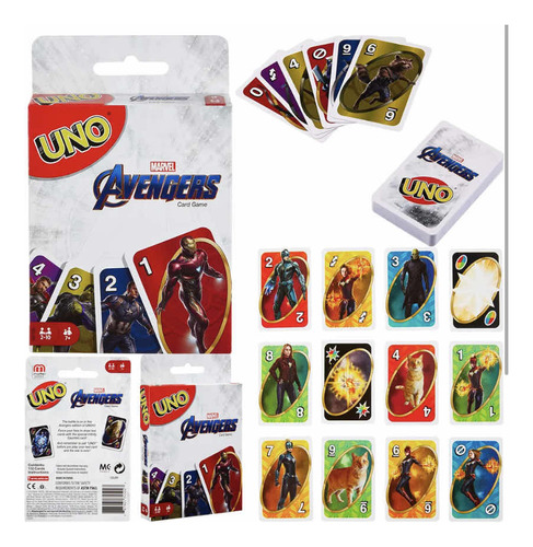 Juego Uno De Cartas De Mesa Avengers Car Game