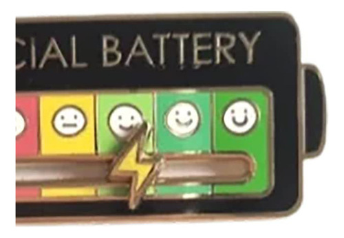 Broche Esmaltado Negro P My Social Battery 7 Moods, 10 Unida