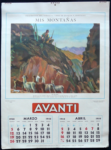 Imagen 3 de 7 de Antiguo Almanaque Avanti. Año 1950 (completo). 15005