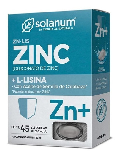 Solanum Zinc + L-lisina Aceite Semilla De Calabaza 45cap Sfn Sabor Sin sabor