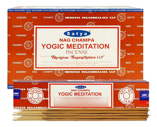 Sahumerios Satya Nag Champa - 12 Unidades Fragancia Yogic Meditation