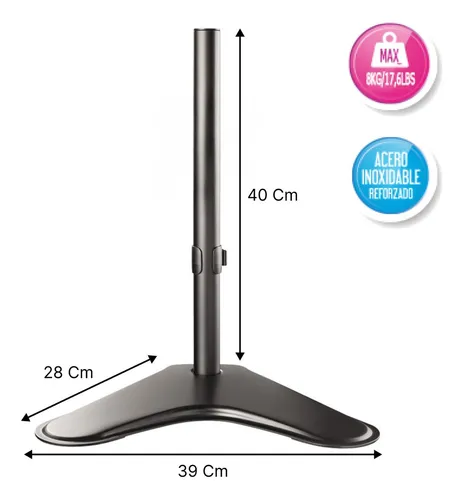 Soporte Base Poste 40cm Monitor Universal P/ Mesa Escritorio