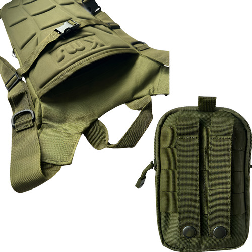 Kit Mochila Hidratação 3 Litros E Pochete Tipo Militar