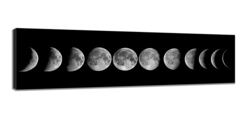 Cuadro Moderno  Canvas Fases De La Luna 50x155cm