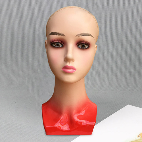 Modelo De Exhibición De Peluca De Cabeza De Paño Rojo