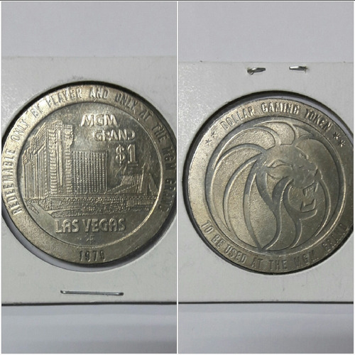 Token De Colección, Mgm Grand. One Dollar. 1979 Usa. (Usado)