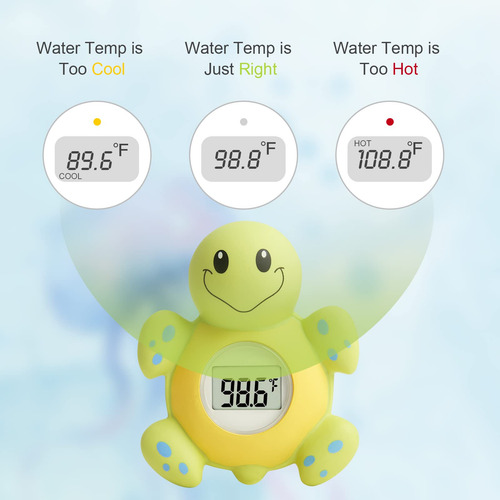 Termómetro De Baño Bebé Tortuga Automático Seguridad Mmg