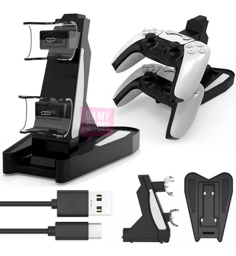 Imagen 7 de 8 de Base Soporte Cargador Doble 2 Joysticks Ps5 Play 5 Carga