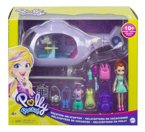 Playset Polly Pocket Super helicoptero De Viaje Gkl59