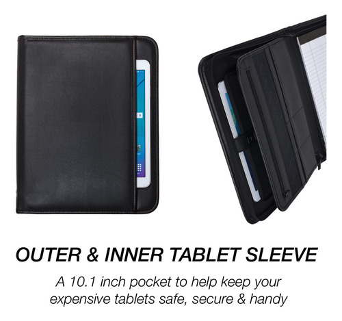 Padfolio Profesional Con Cierre Seguro Funda Para Tableta