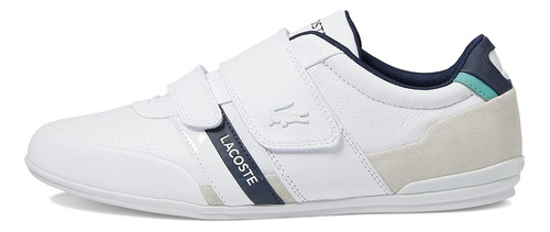 Tenis Lacoste Misano Strap White Navy Leather Para Hombre