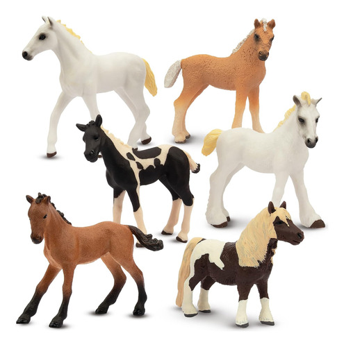 Toymany 6pcs 3-4 Juego De Figuras De Pony De Caballos Realis