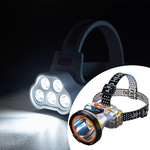 Linterna Frontal Led, Impermeable, Cómoda, Ligera,