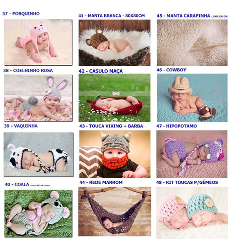 Imagem 5 de 10 de Newborns Menino E Meninas Conjuntos E Toucas - Art Crochê