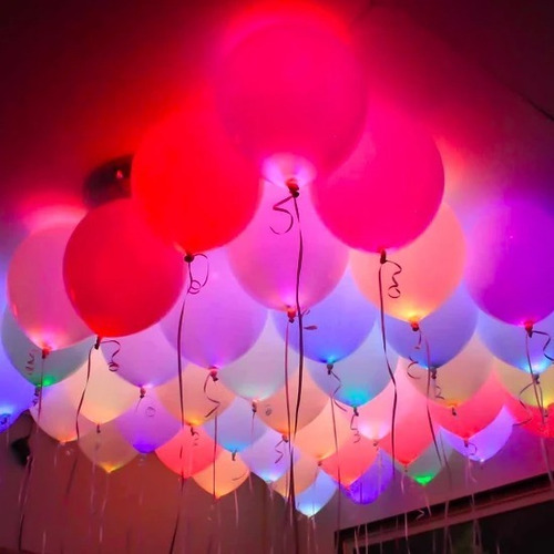 Imagen 3 de 10 de Globos Luminosos Led Pack X6 Cotillon Luminoso Combo Fiesta