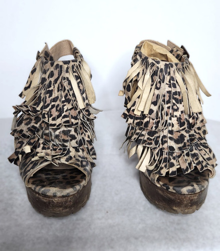 Zapatos Con Plataforma De Gamuza Leopardo Paruolo