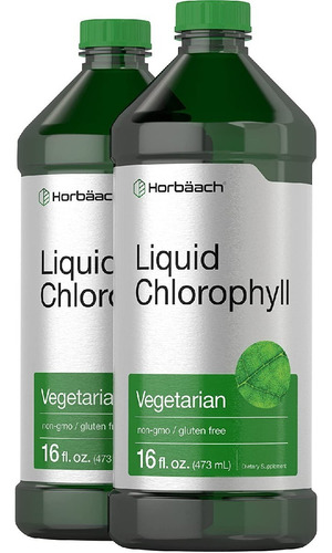 Clorofila Líquida 100 Mg Horbäach (473 Ml) (pack De 2) Sabor Neutro