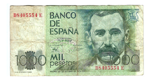 España - Billete 1000 Pesetas 1979 - D8405554 E