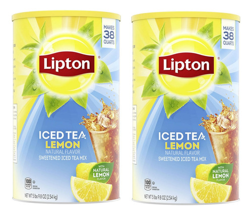 2pack Te Lipton Iced Tea Lemon Polvo 2.54kg Importado Usa