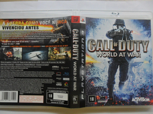 Frete Gratis Call Of Duty World At War Jogo De Ps3 (dvd)