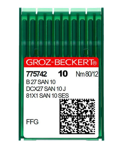 20 Agujas Groz-beckert® B27 San 10/81x1 San10- 80/12,ffg