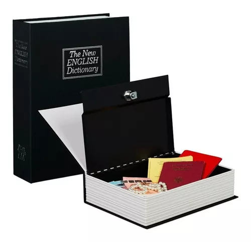  Caja de almacenamiento en forma de libro, caja fuerte secreta  con cerradura de combinación de seguridad/clave, caja fuerte oculta en libro  : Herramientas y Mejoras del Hogar