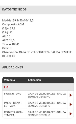 Reten Semieje Fiat Fiorino Uno Palio Siena Estrada 9653p