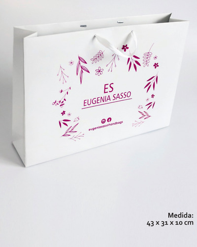 Bolsa Cart. Blanca 43x31x10 Cm, Impresas 1 Color- Pack X100u