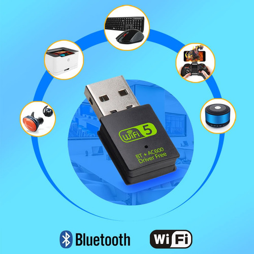 Antena Wifi 2.4g + 5g 600mbps Usb Adaptador Bluetoo5.0