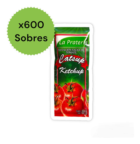 Salsa Catsup Sobre Prateria 600 De 8gr