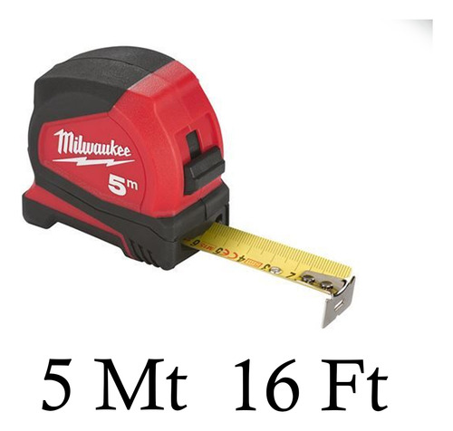 Flexometro Milwaukee Metro Compacto Grip 5m 16ft + Envio